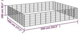 Kojec dla psa, 40 paneli, czarny, 50x100 cm, stal
