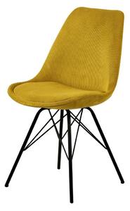 Krzesło Eris Sztruks Żółte tapicerowane