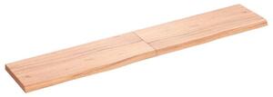 Półka, brązowa, 160x30x(2-4) cm, lakierowane lite drewno dębowe