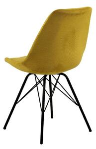 Krzesło Eris Sztruks Żółte tapicerowane