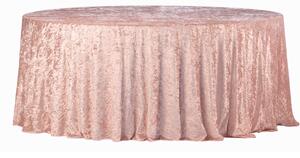 Obrus okrągły aksamit różowy welurowy Fi340cm Velvet