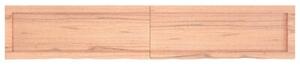 Półka, brązowa, 160x30x(2-4) cm, lakierowane lite drewno dębowe