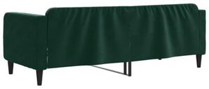 Sofa z funkcją spania, ciemnozielona, 80x200cm, obita aksamitem