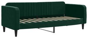 Sofa z funkcją spania, ciemnozielona, 80x200cm, obita aksamitem