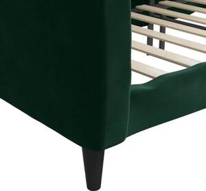 Sofa z funkcją spania, ciemnozielona, 80x200cm, obita aksamitem