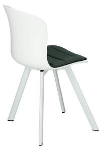 Krzesło Story 20 białe PP, zielone siedzisko z tworzywa