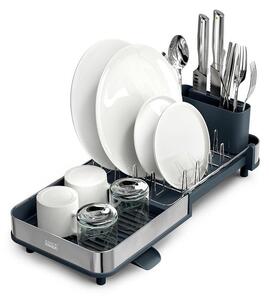 Czarny regulowany plastikowy ociekacz 31x19 cm Extend Slim Steel – Joseph Joseph