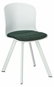 Krzesło Story 20 białe PP, zielone siedzisko z tworzywa
