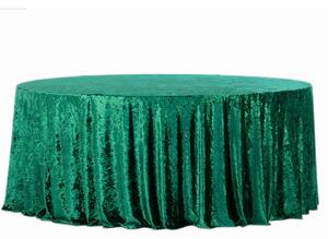 Obrus okrągły aksamit zielony Fi340cm Velvet