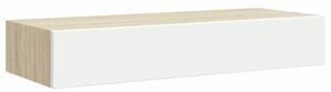 Półki ścienne do szuflad 2 szt. dąb i biel 60x23,5x10cm mdf