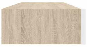 Półki ścienne do szuflad 2 szt. dąb i biel 60x23,5x10cm mdf