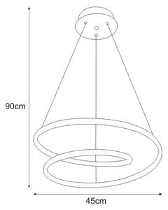 Lampa wisząca LED serpentyna różowe złoto - S012-Mezo