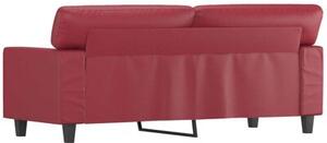 Sofa, 2-osobowa winna czerwieÅ, 140 cm, sztuczna skÃ³ra