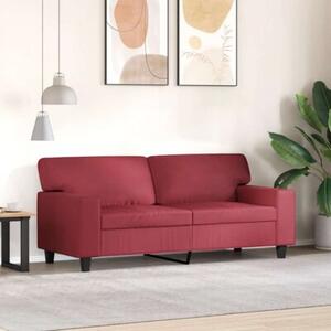 Sofa, 2-osobowa winna czerwieÅ, 140 cm, sztuczna skÃ³ra