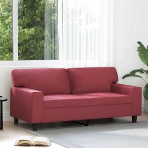Sofa, 2-osobowa winna czerwieÅ, 140 cm, sztuczna skÃ³ra