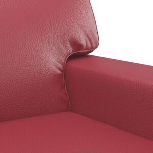 Sofa, 2-osobowa winna czerwieÅ, 140 cm, sztuczna skÃ³ra