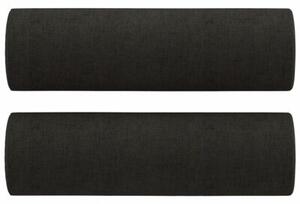 Sofa 2-osobowa z poduszkami, czarna, 120 cm, tkanina
