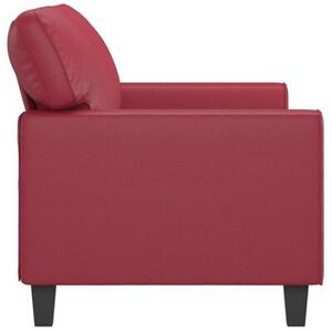 Sofa, 2-osobowa winna czerwieÅ, 140 cm, sztuczna skÃ³ra