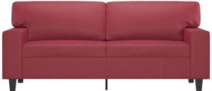 Sofa, 2-osobowa winna czerwieÅ, 140 cm, sztuczna skÃ³ra