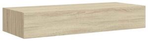 Półka ścienna z szufladą, kolor dębu, 60 x 23,5 x 10 cm, mdf