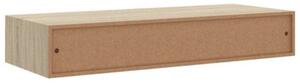 Półki ścienne z szufladą, 2 szt., szare, 60 x 23,5 x 10 cm, mdf