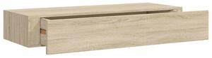 Półka ścienna z szufladą, kolor dębu, 60 x 23,5 x 10 cm, mdf