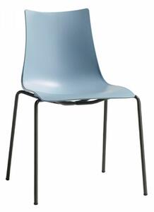 Krzesło Zebra niebieskie z czarnymi noga z tworzywa