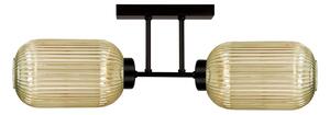 Sufitowa lampa z dwoma szklanymi kloszami beżowa H3-T83