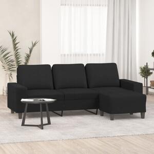Sofa 3-osobowa z podnÃ³Å¼kiem, czarna, 180 cm, tkaninÄ