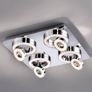 JUST LIGHT. GmbH Lampa sufitowa LED Tim z 8 pierścieniami