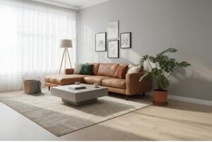 Lampa podłogowa trójnóg naturalny Light Home LH Len 1xE27 44cm abażur stożek beżowy L05