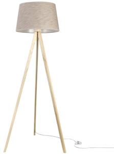 Lampa podłogowa trójnóg naturalny Light Home LH Len 1xE27 44cm abażur stożek beżowy L05