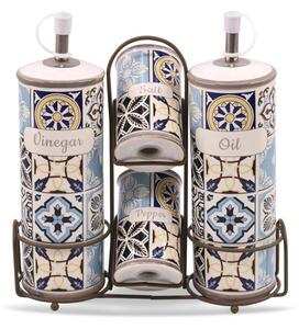 Ceramiczny zestaw do przypraw 5-ele przyprawnik MAESTRO Holiday in Porto