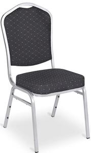 Czarne krzesło bankietowe sztaplowane - Evio 3X