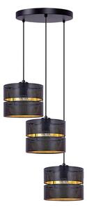 Potrójna lampa wisząca z czarno-złotymi abażurami - A550-Amfa