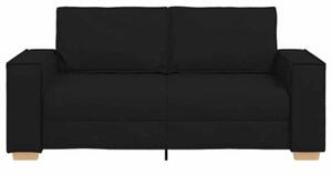 Sofa 2-osobowa czarna 180x78x84 cm tkanina
