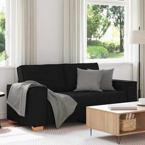 Sofa 2-osobowa czarna 180x78x84 cm tkanina