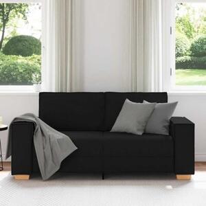 Sofa 2-osobowa czarna 180x78x84 cm tkanina