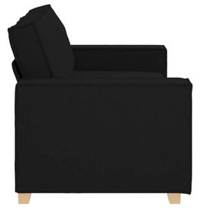 Sofa 2-osobowa czarna 180x78x84 cm tkanina