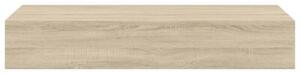 Półki ścienne z szufladą, 2 szt., dąb, 60x23,5x10 cm, mdf