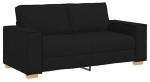 Sofa 2-osobowa czarna 180x78x84 cm tkanina