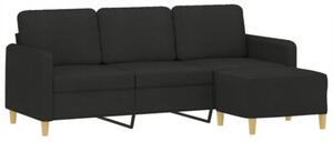 Sofa 3-osobowa z podnÃ³Å¼kiem, czarna, 180 cm, tkaninÄ