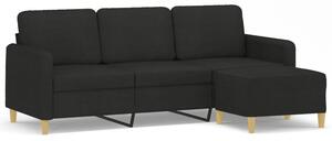 Sofa 3-osobowa z podnÃ³Å¼kiem, czarna, 180 cm, tkaninÄ