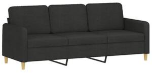 Sofa 3-osobowa z podnÃ³Å¼kiem, czarna, 180 cm, tkaninÄ