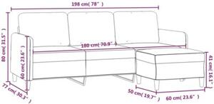 Sofa 3-osobowa z podnÃ³Å¼kiem, czarna, 180 cm, tkaninÄ
