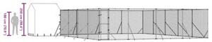 Kojec dla psa, z dachem, srebrny, 10x10x2,5m stal galwanizowana