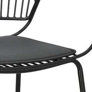Krzesło Golig czarne czarna poduszka metalowe