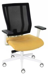 Fotel MaxPro WS - biurowy, obrotowy, biały, siatkowy, wygodny dla kręgosłupa