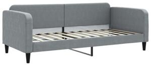 Sofa rozsuwana z materacami, jasnoszara, 90x200 cm, tkanina
