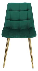 Krzesło Pilo zielone/ złote nogi glamour
